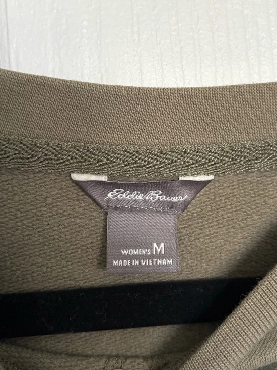 Eddie Bauer Olive & Dark Green Camo Crewneck Sweater - Picture 6 of 11